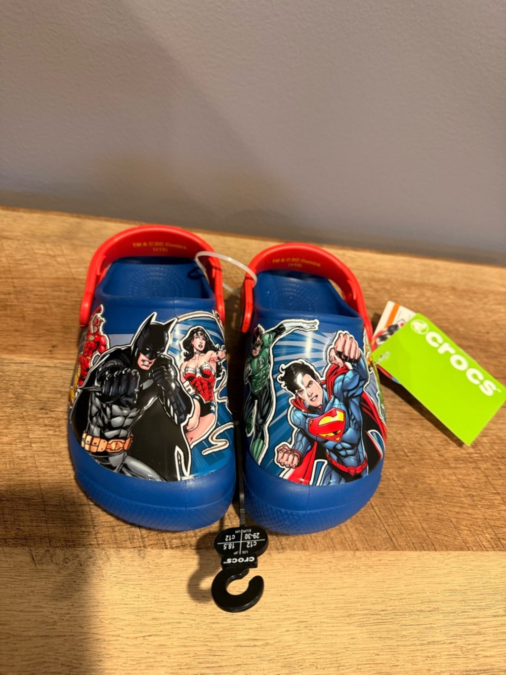 CROCS Kids Blue and Red DC Superheroes Clog Shoes Light-Up